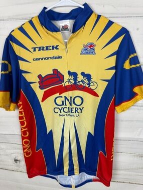 GNO Cyclery Trek Cannondale Men's Yellow & Blue Cycling Jersey